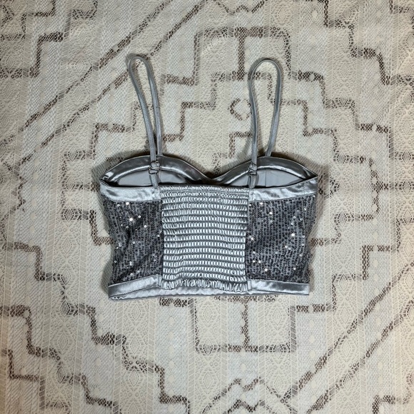 Silver Sequin Women's Tank Top - Picture 3 of 6